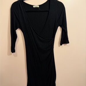 Promesa Black Asymmetrical Wrap Dress